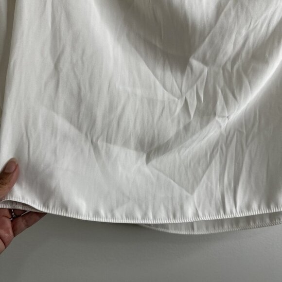 Ramy Brook Blouse Womens M/L White Cold Shoulder Lace Trim Long Sleeve Top - Picture 5 of 11